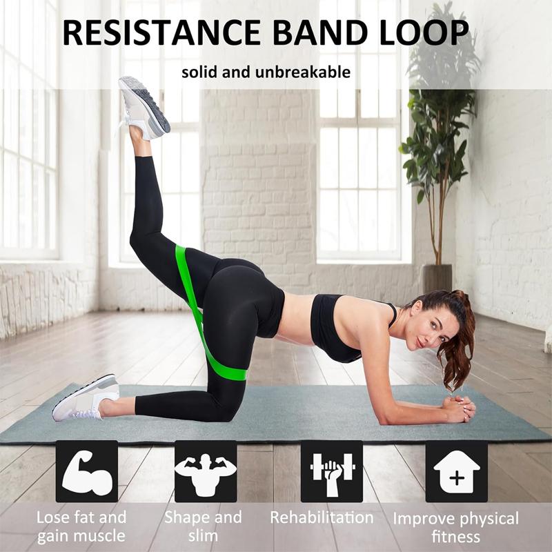 Resistance Loop Exercise Bands Exercise for Home Fitness Stretching Strength Training Physical Therapy Workout Bands Collection of 5