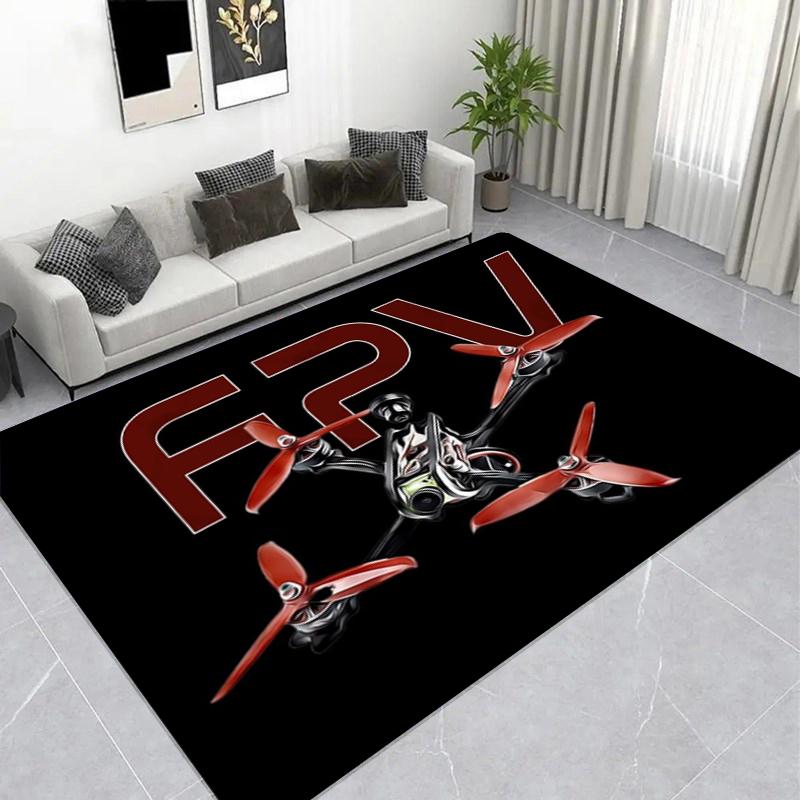 Vintage Bike Route 66 Area Rug, Non-Slip Carpet for Living Room, Biker Gift