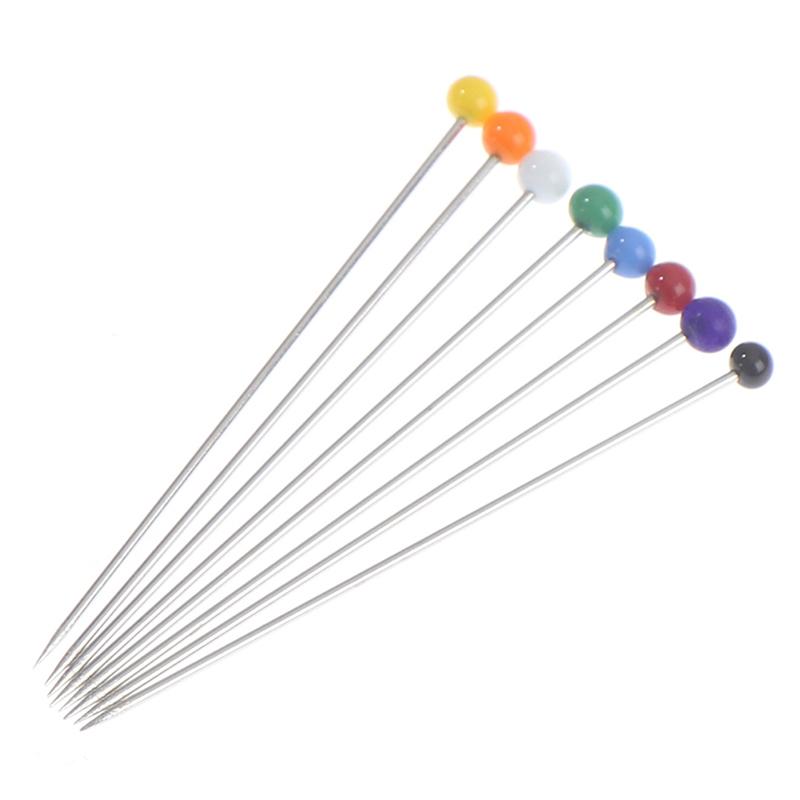 Швейные булавки 38 мм со стеклянной шаровой головкой, штифты для выстегивания ювелирных изделий, швейный инструмент «сделай сам»