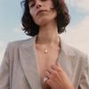 Premium Metal Copper-Plated Platinum Fashion Simple Lapis Lazuli White Shell Pendant Sweater Chain Temperament Versatile Necklace