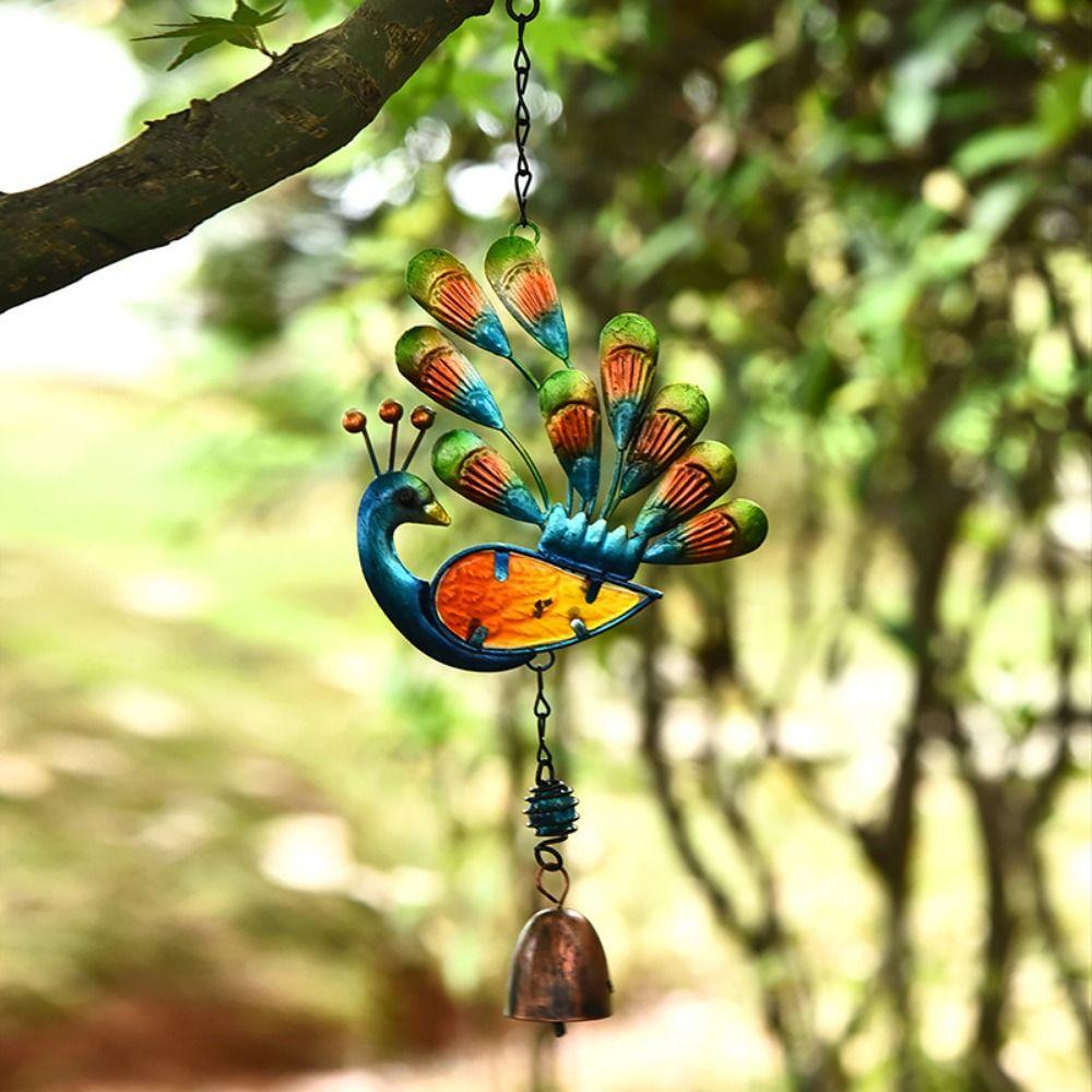 Exquisite Peacocks Hanging Wind Chime Antirust Iron Hanging Pendant  Indoor