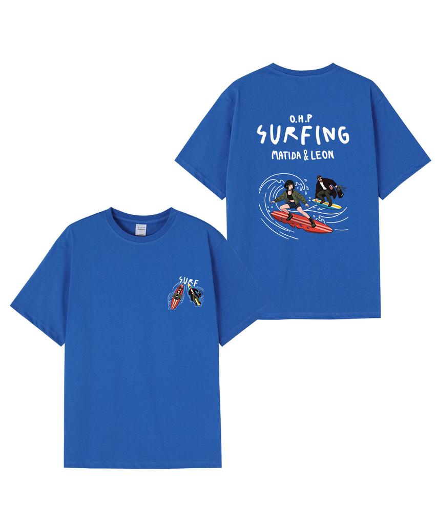 OHP Ohpxquirk Couple Surfing Semi-Oversized Short Sleeve T-Shirt 6 (Type A)