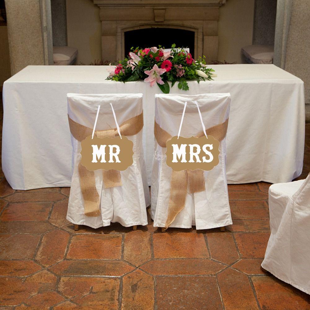 Винтажная табличка на спинку стула «Мистер и Миссис» Деревенский кулон на стул Жениха и Невесты Украшения для вечеринки помолвки