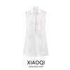 Fashion Style 2024 Spring/Summer New Arrival Women's Clothing Stylish Easiest for Match Shoelace Poplin Shirt Dress 7521319