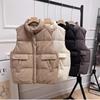 Жилет пуховый женский верхняя одежда 2024 новый кокон белый утиный пух однобортный жилет воротник-стойка жилет зимний без рукавов короткий