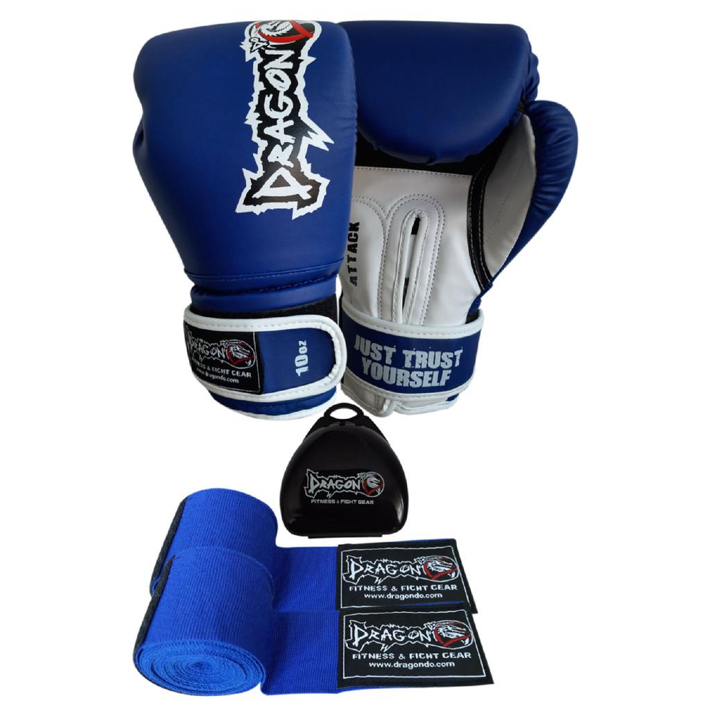 Боксерские перчатки для атаки, кикбоксинг, муай тай, боксерские перчатки, набор из 3 повязок и каппы