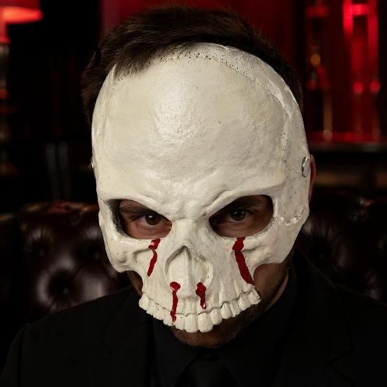 Detailed Realistic Bone Mask Halloween Skeleton Mask, Scary with Side Clip, Lightweight Easy to Wear Skull Face for Haunted House Cosplay Masquerade