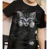 Adorable Cat 3D Printed T Shirt For Boy Girl Casual Pullover Funny Cat Tees Tops Kids T-shirt Fashion Summer Boys Girls Tshirts