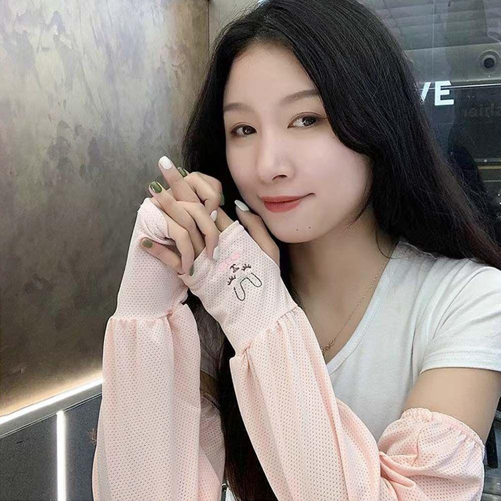 Милые нарукавники с кроликом для улицы, защита от солнца, налокотник, рукава