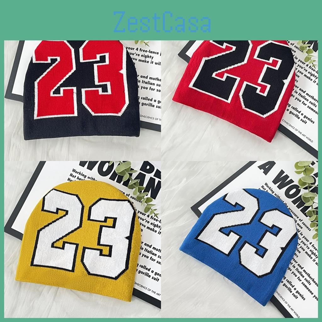 Number Pattern 23 Knitted Cap Versatile Sports Leisure Warmth Protection Hat