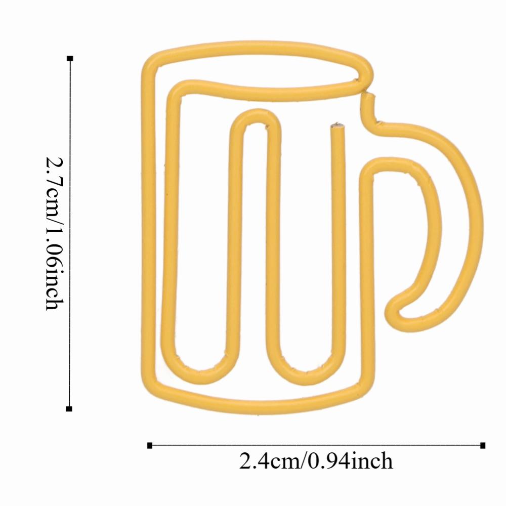 100Pcs Cup Shape Cute Paper Clips Plastic-coated Metal Small Paper Clips Office Supplies