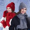 Winter Velvet Warm Hat Scarf Suit Women's Knitted Hat Coldproof Earmuffs Head Wool Hat