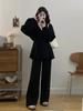 Elegant Autumn/Winter Loose-Fit Sweater & Wide-Leg Pants Set for Women