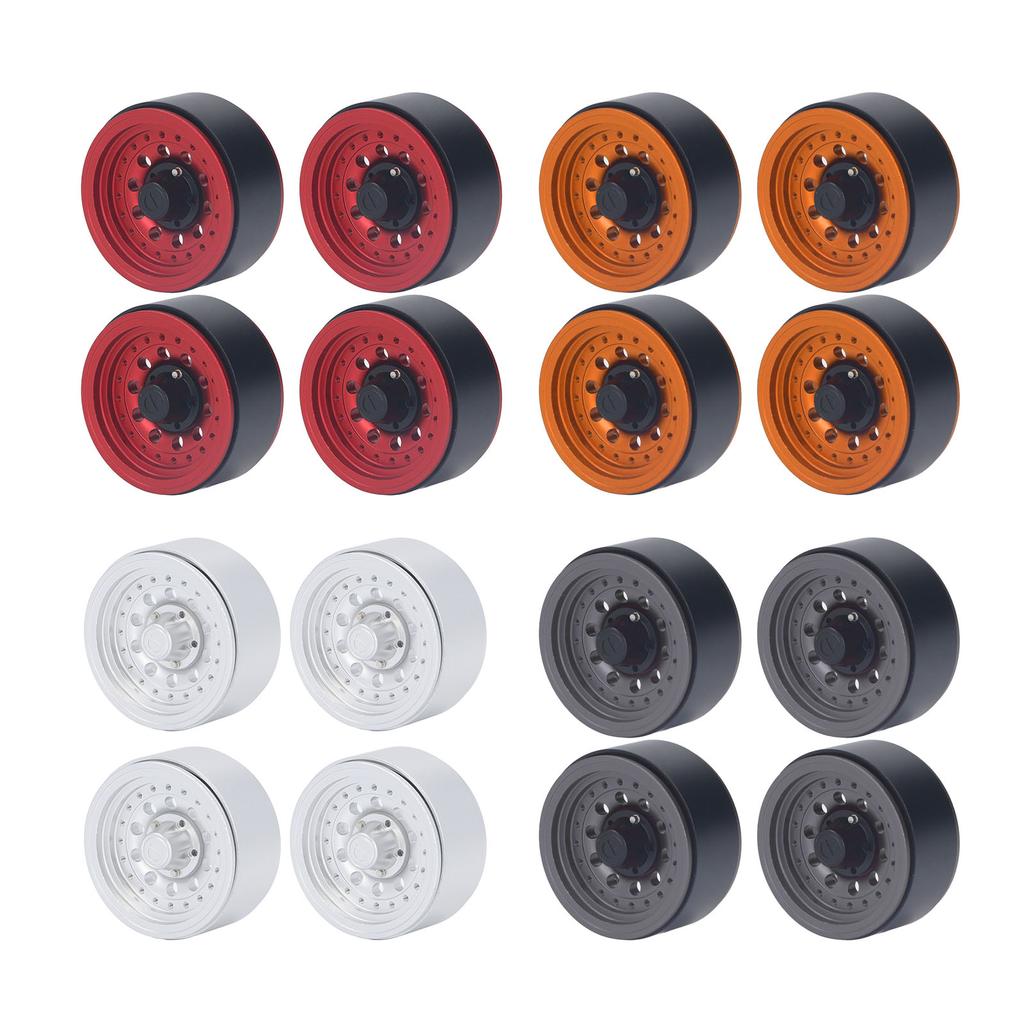 4PCS RC Beadlock Wheel Rim Set 1,9 дюймов Алюминиевый сплав 1/10 RC Автомобильная ступица колеса для осевого SCX10 I II II