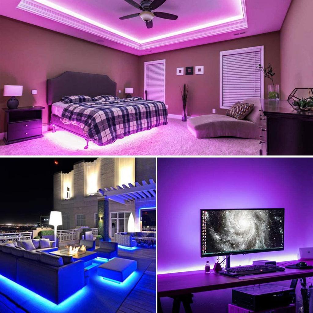 APP+Bluetooth Led Strip Light Music Sync RGB 5050 Led Tape Bluetooth Control Flexible Ribbon for Room Party Decoration TV Backlight