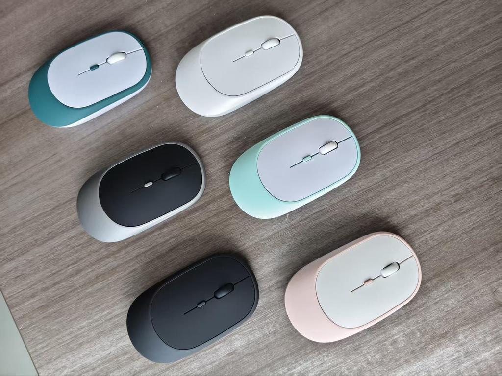 Перезаряжаемая Bluetooth-мышь с двойным режимом для планшета и ноутбука: Беспроводная связь 2,4 ГГц для офиса и дома