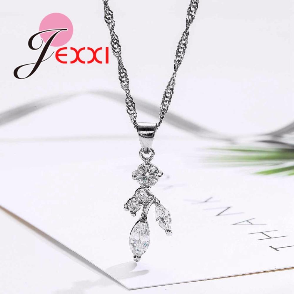925 Sterling Silver Color Water Drop Wedding Jewelry Set For Women White Cubic Zirconia Earrings Necklace Pendant Jewelry Set