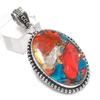 Natural Spiny Oyster Gemstone 925 Sterling Silver Jewelry Pendant 2.05" F6m96