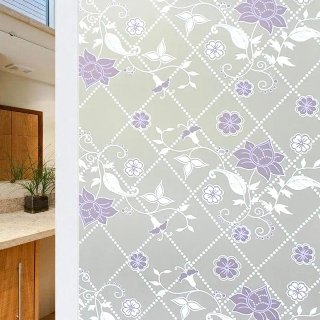 Window Privacy Film Glass Window Film Removable Vinyl Door Window Coverings UV Blocking Self Non Adhesive Sticker for Home Decor