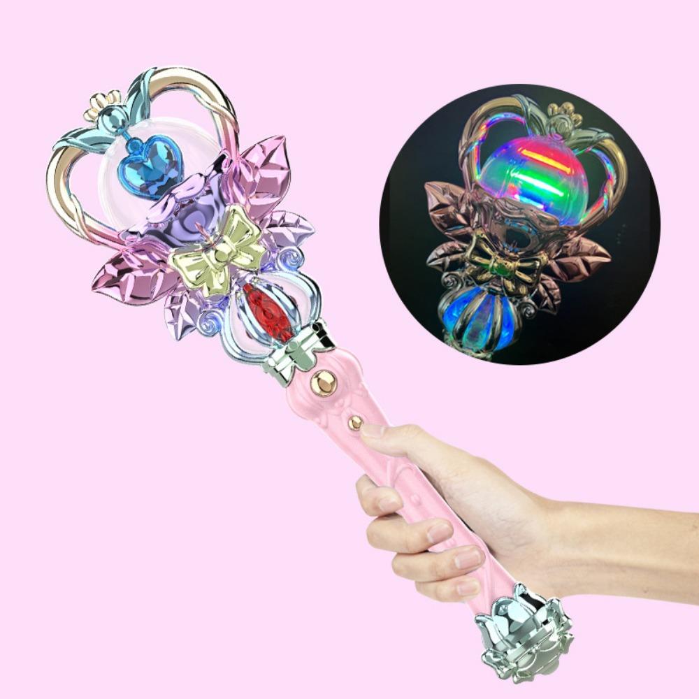 Children's Rotating Sound and Light Dream Queen Scepter Magic Wand Gift Box Light Play House Gift Girl Toy
