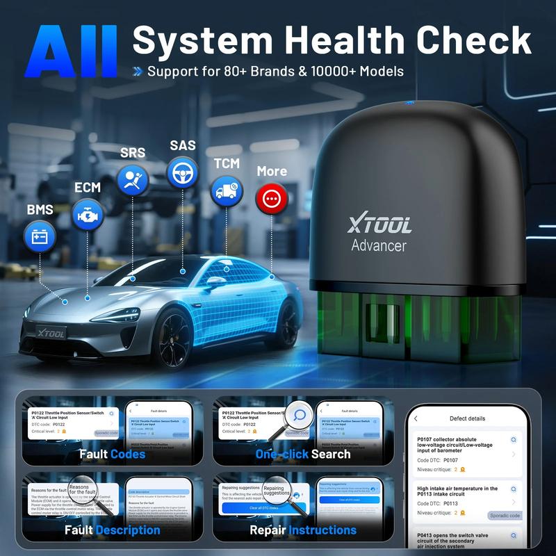 XTOOL OBD2 Сканер AD20PRO Bluetooth OBDII Считыватель кодов Полностью системный диагностический инструмент Тест аккумулятора Сброс масла Программное обеспечение Бесплатное обновление