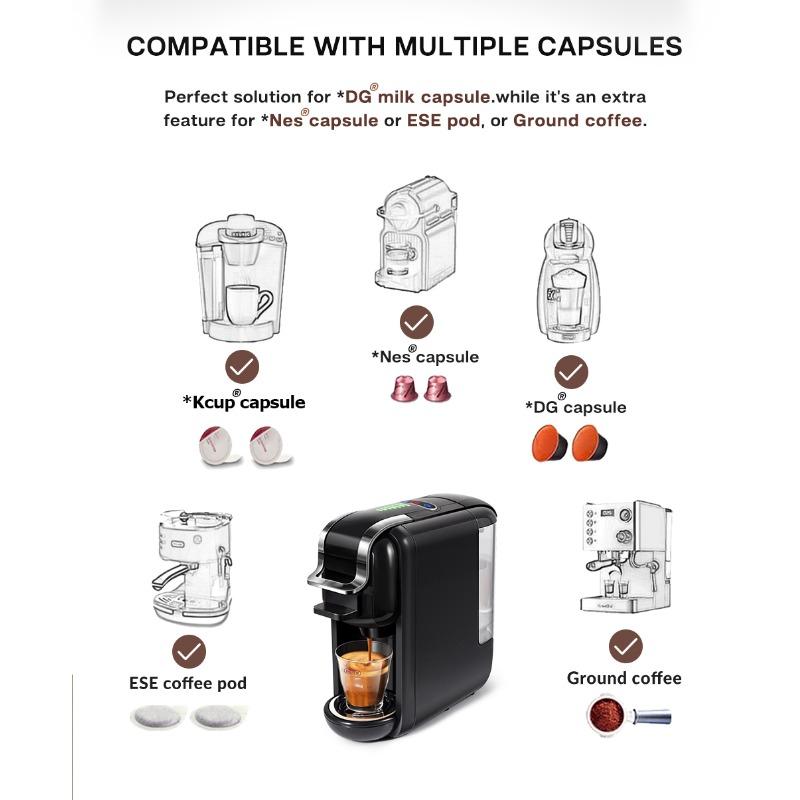 Капсульная кофемашина, автоматическая домашняя маленькая итальянская портативная интегрированная полностью совместимая машина, несколько кофемашин 5 в 1