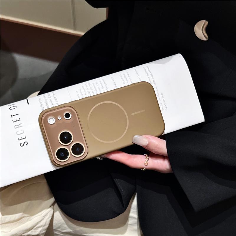 Ins wind подходит для чехла для мобильного телефона Apple 17promax, магнитное всасывание, большое окно, защитный чехол 16Pro от падения, 12 простой