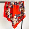 Fashion Twill Silk Neck Scarves Women Floral Printed Neckerchief Large Hijab Scarfs Square Shawls Wraps Bandana Head Scarf 90CM