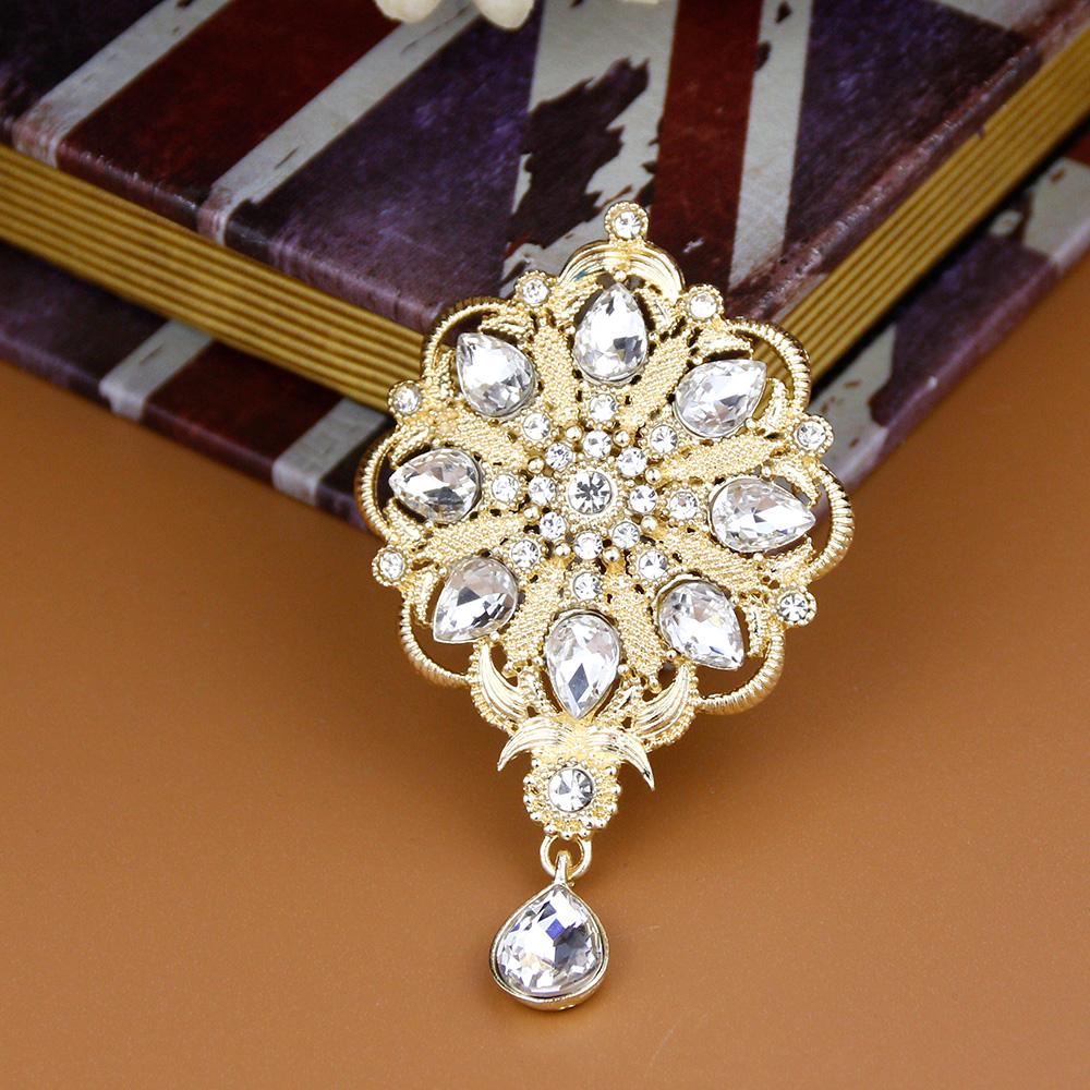 Хрустальные женские броши, свадебные украшения, круглый цветок, брошь в стиле барокко