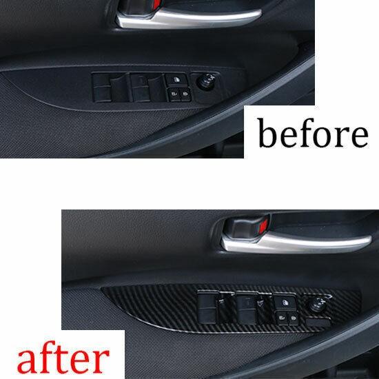 Carbon Fiber Window Lift Panel Switch Cover Trim For Toyota Corolla 2020-2023