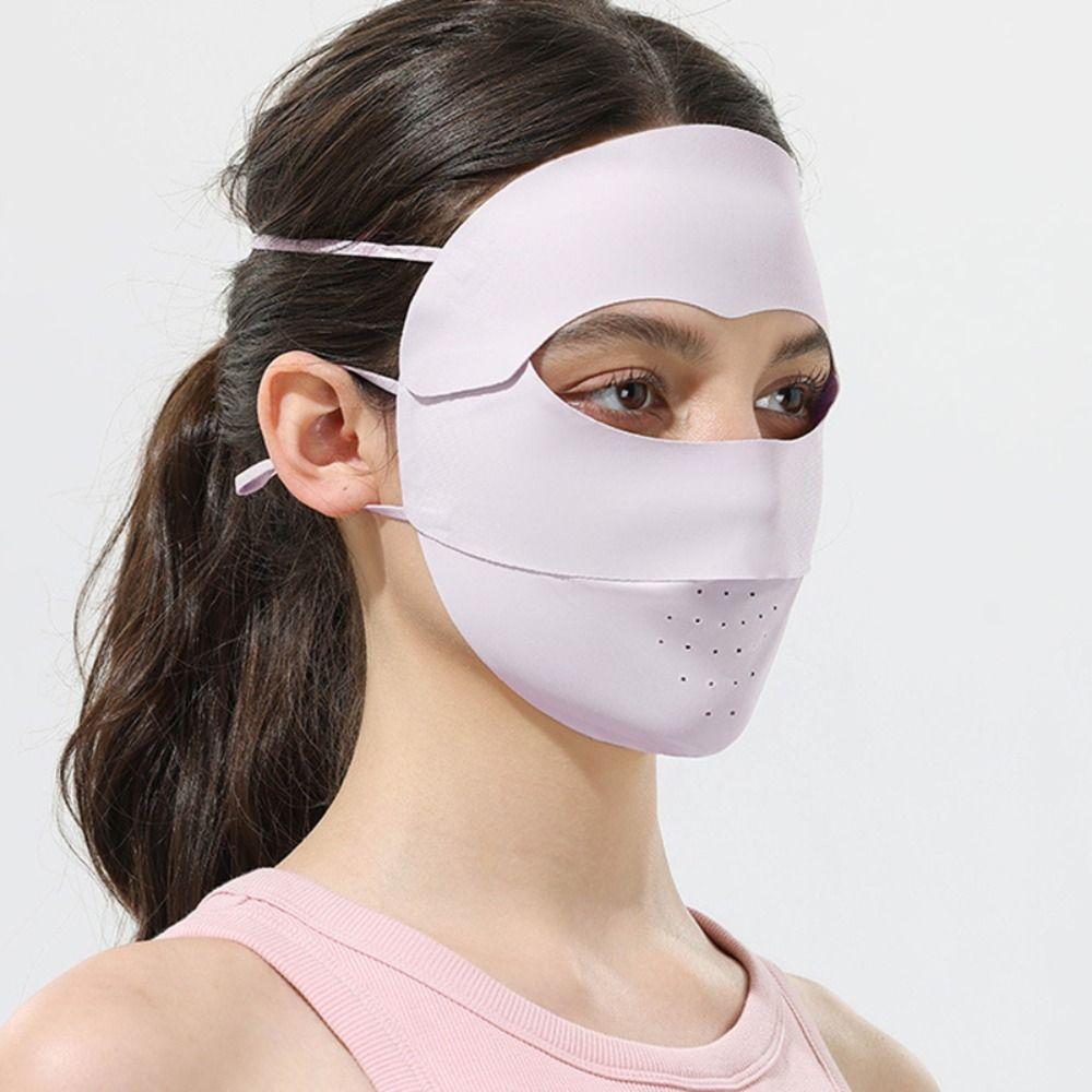 Breathable Sunscreen Mask Thin Face Gini Mask Adjustable Face Cover  Riding