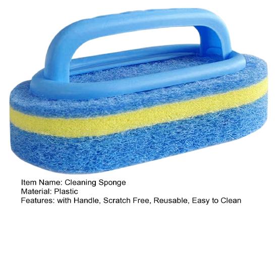 Bathroom Cleaning Sponge with Handle Scratch Free Reusable Widely Used Kitchen Scrubbing Sponge Residue Remover