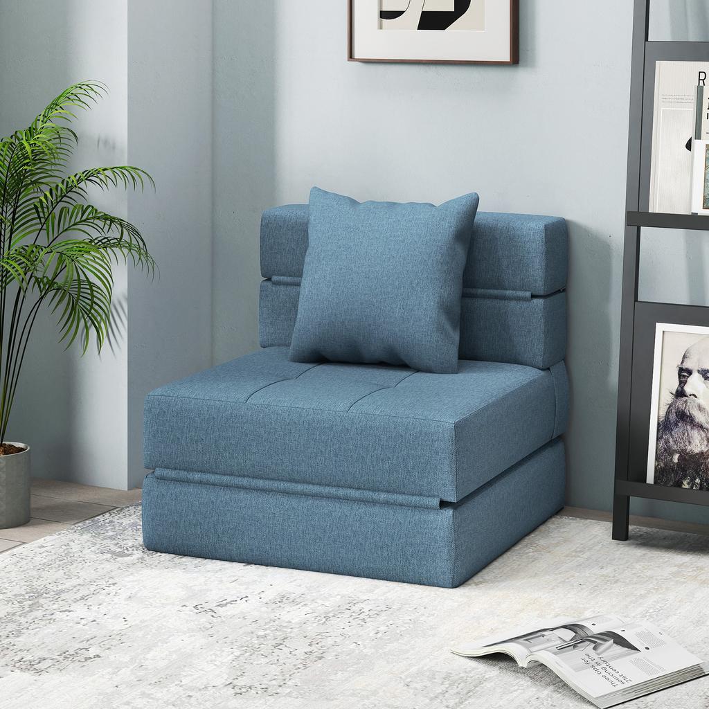 Sleeper Chair Recliner Guest Bed, Removable Cover, 70 cm x 70 cm x 61 cm, Dark Blue