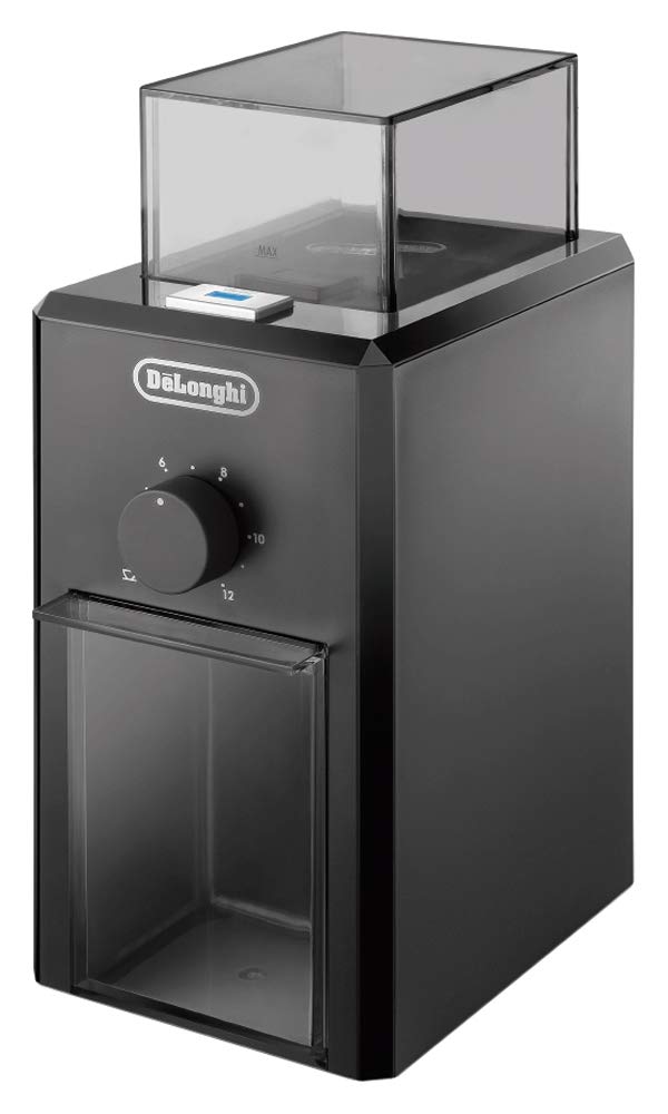 Кофемолка DeLonghi Тонкие кофейные зерна Легко от грубого до мелкого Съемный безопасный держатель шнура питания Гарантия 3 года с регистрацией семьи De'Longhi