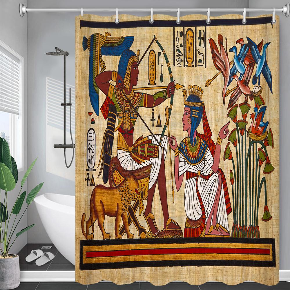 Африканская культура занавеска для душа Декор для ванной полиэстер водонепроницаемая ткань занавеска для душа Египет Фараон экран для ванной