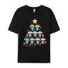 Skull Christmas Tree Pajama Cool Skeleton Santa Hat X-Mas T-Shirt For Men Vintage Cotton Tee Shirt Round Collar T Shirt Clothes