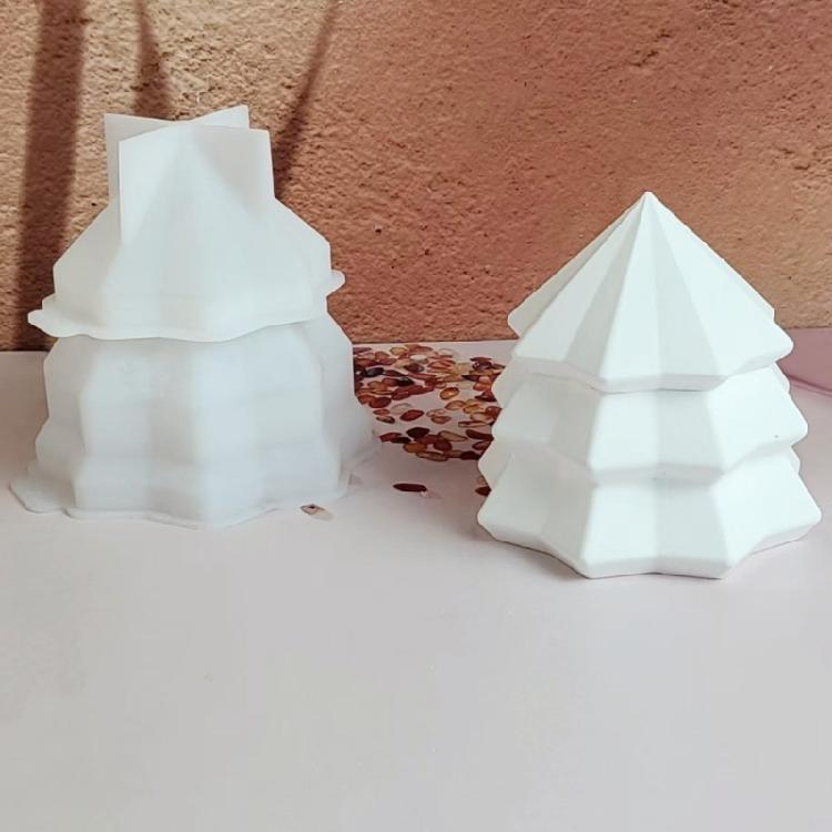 Силиконовая форма-банка с крышкой, термостойкая, для рождественской елки, свечей, мыла, шоколада