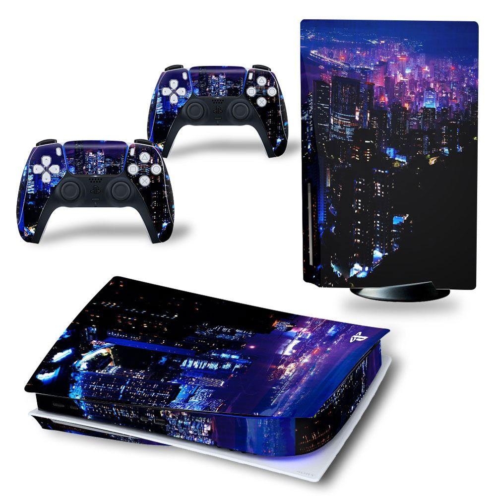 Углеродное волокно для PS5 Skin Защитный чехол Игровая консоль Декор Наклейка Защитная пленка