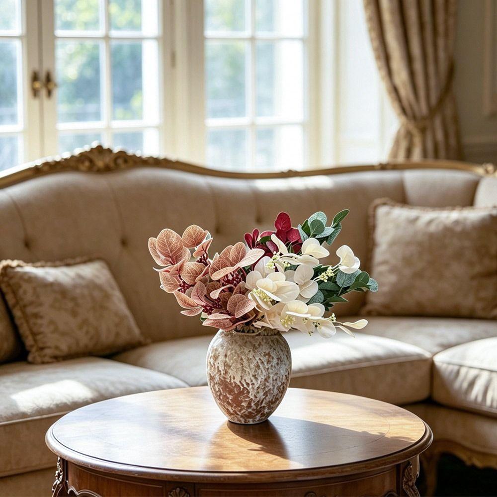 9 Branches Artificial Apple Leaves Multicolor Decorative Leaf Faux Plant Leaves Home Decoration