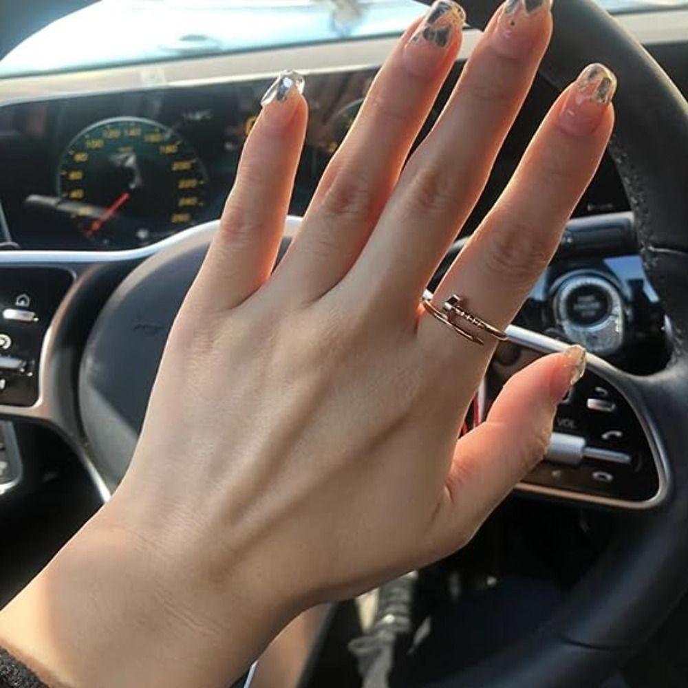 Сверкающее кольцо для ногтей, золото и серебро, обручальные кольца, простое кольцо «Любовь и дружба», для женщин и девочек