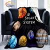 Space Universe and Many Planets In Galaxy Series Fashion Flannel Blanket Solar System Wallpaper Blanket Sofa Bed Warm