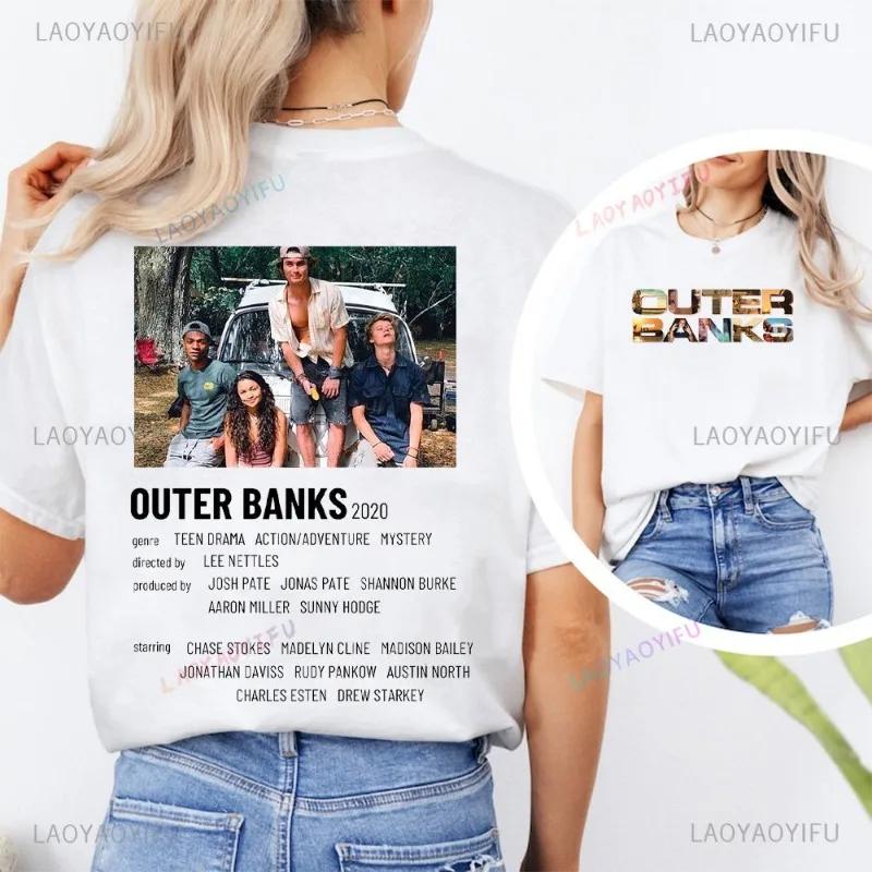 Модная футболка с принтом OBX Outer Banks Футболка Pogue Life Джон Б Рай на Земле Северная Каролина Графическая хлопковая футболка Топы