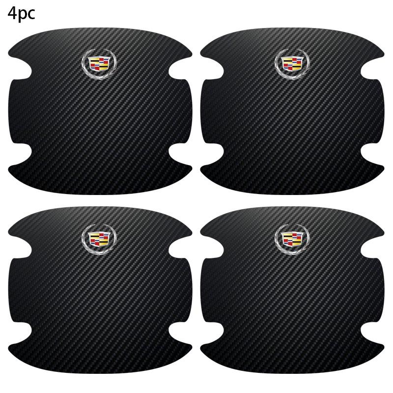 4PCS Car Door Handle Bowl Scratch Protector Carbon Fiber Stickers for Cadillac ATS BLS CT4 CT5 CTS EXT ESCALADE SRX XT4 SLR XTS