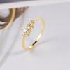 Trendy Elegant Dainty Rings For Women Romantic Women's Shiny Zircon Gold Color Thin Finger Ring Accessories Jewelry KCR088