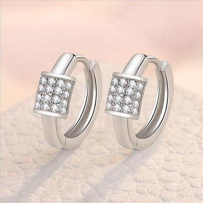 Новые модные женские серьги-кольца из серебра 925 пробы для женских вечеринок, изысканные серьги с фианитом, женские блестящие украшения