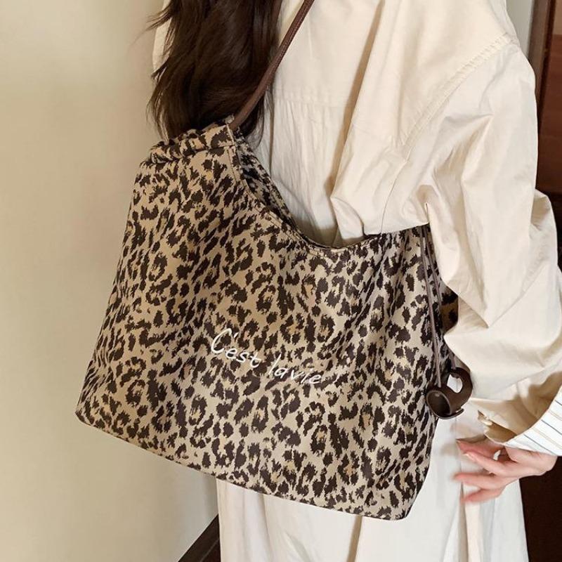 Сумка-тоут для женщин, большой вместимости, универсальная и модная сумка с леопардовым принтом, сумка на одно плечо для осени и зимы