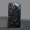 Черный Крутой Чехол для Телефона из Стекла с Рисунком Печатной Платы Для iPhone 17 Pro Max 16 15 14 13 12 11 Pro 16E 17Air 7 8 Plus XR XS X Чехол