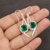 Emerald Jewelry Handmade Silver Earrings, Beautiful Gemstone Jewelry, 925 Sterling Silver Jewelry For Wedding Gift