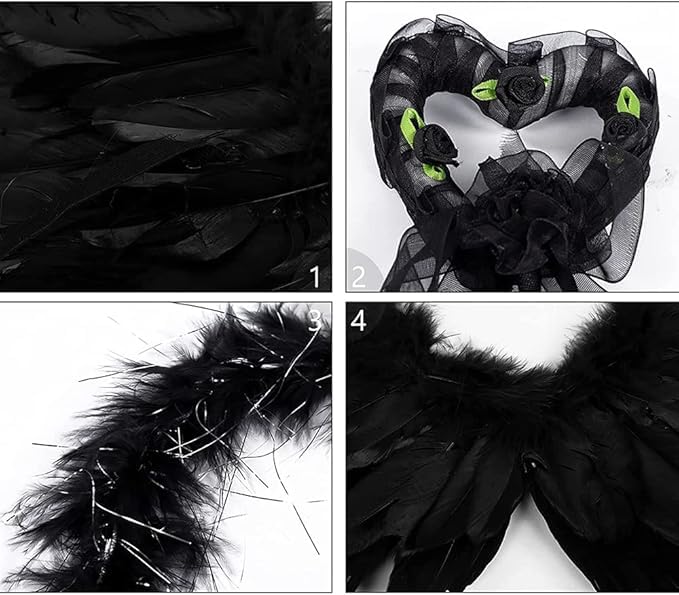 Косплей-набор «Крылья ангела» Крылья дьявола Крылья ангела Детский Взрослый Унисекс Аксессуары для костюма Маскарадный костюм Костюм ангела Рождество Хэллоуин Трансформация