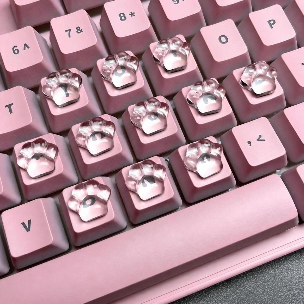 20Pcs Transparent Key Caps Round Typing Protective Cover New Nail Keyboard Stickers  For Long Nail